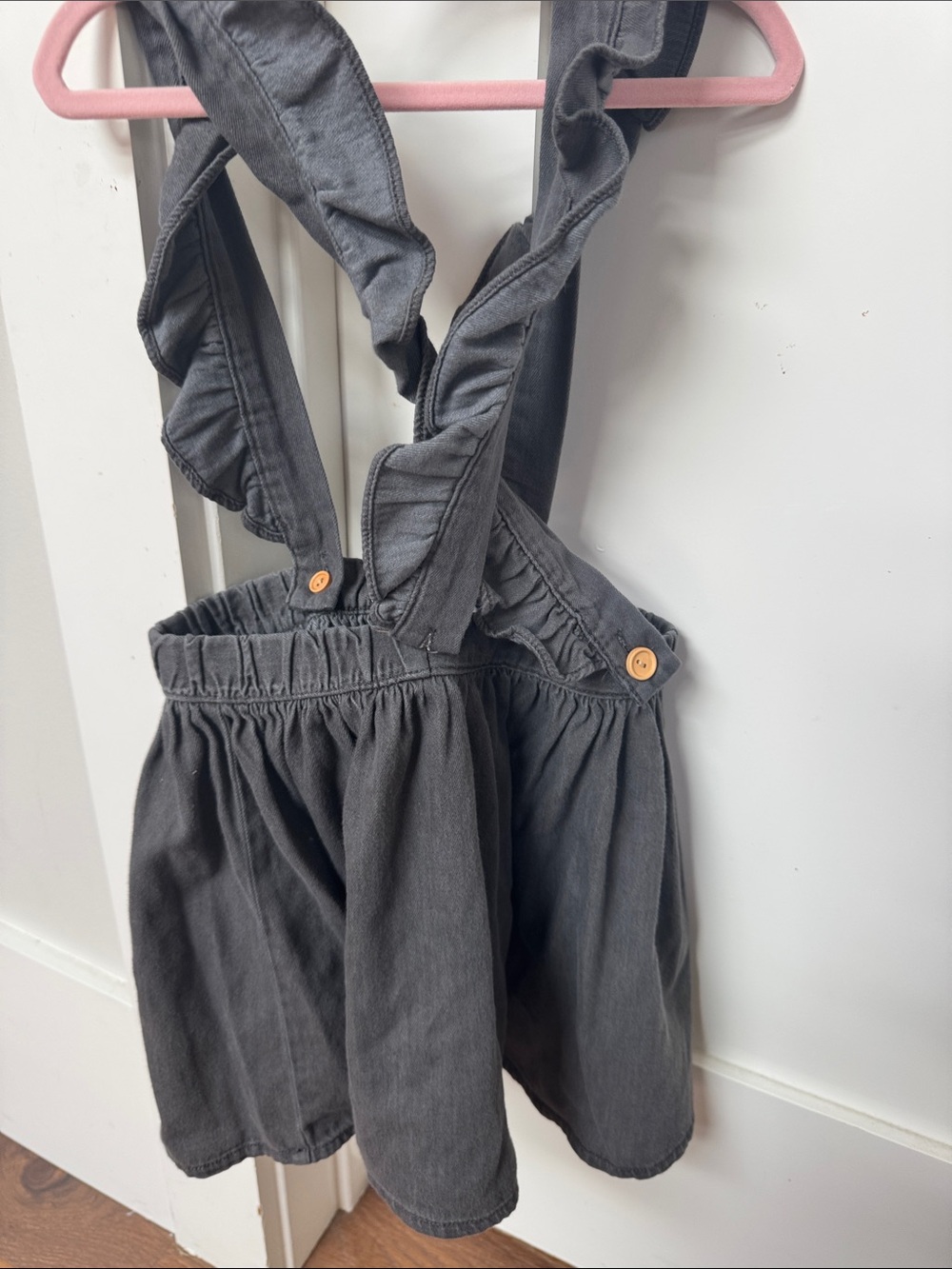 Zara Charcoal Ruffle Suspender Skirt